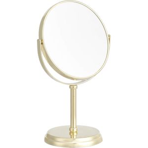 Specchio da Tavolo Rotondo con Ingrandimento 1X/5X, Riflessione Nitida, Cornice in Ferro, 18,3 x 12,5 cm, Specchio Dorato per Vanità - Product Image 1