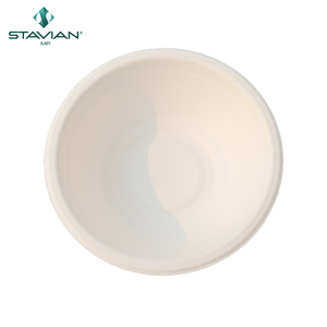 Bol rond jetable biodégradable de 350 ml avec logo personnalisé, vaisselle jetable de 12 oz, 100 % sans PFAS, bol en bagasse - Product Image 6