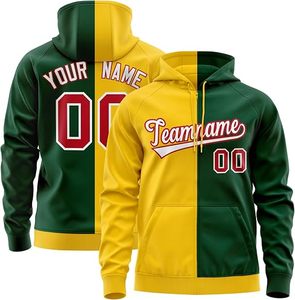 เสื้อสเวตเชิ้ตมีฮู้ดผู้ชาย สีน้ำเงินเหลือง บล็อกสี ปักชื่อและหมายเลขตามสั่ง พิมพ์ลายแบบซับลิเมชั่น ทรงลำลอง ใส่สบาย - Product Image 3