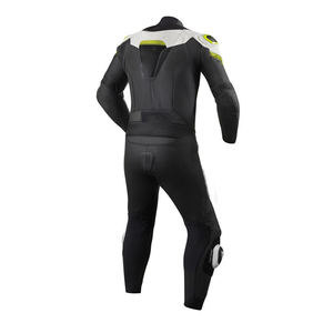 Combinaison de moto en cuir pour homme, manches longues, noir et jaune, respirante, toutes saisons, pour moto. - Product Image 4