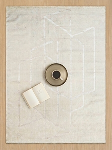 Modern Handmade Tibetan Wool <b>Rug</b> Ivory Geometric <b>Abstract</b> Thick Latex Backing Luxury Minimalist Area <b>Rug</b> for Wholesale - Product Image 6
