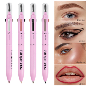 ปากกาแต่งหน้าแบบ 4-in-1 พร้อมแปรงปัดคิ้ว กันน้ำ ติดทนนาน ใช้ได้ทั้งเขียนคิ้ว อายไลเนอร์ ลิปไลเนอร์ และไฮไลท์เตอร์ ออลอินวัน - Product Image 1