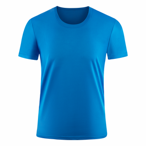 Camiseta de Manga Corta para Hombre, Cuello Redondo, Ajuste Regular, Secado Rápido, Tejido de Poliéster, Color Sólido, Diseño Liso en la Parte Delantera - Product Image 4
