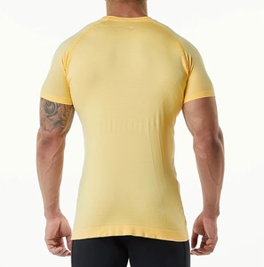 T-shirt de sport sans couture pour homme, coupe ajustée, fitness, gym, en polyester et élasthanne, respirant, séchage rapide, 260g - Product Image 3