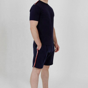 Summer <b>Set</b> 2026 Custom Men Summer Short Formal Solid Lace Button Patches100 Cotton Tracksuit <b>Set</b> Matching Outfit Beach Vacation - Product Image 4