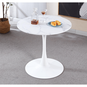 Tulipano speciale marmo bianco superiore MDF tavolo da pranzo elegante Executive scrivania per uso cucina - Product Image 1