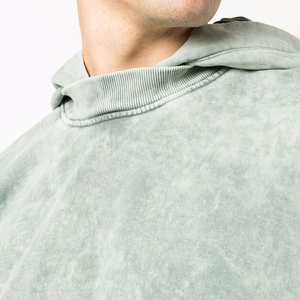 Sudadera con Capucha Oversize para Hombre, Teñida con Efecto Tie-Dye, Manga Regular, Algodón Tejido, Casual, Diseño Liso, con Bolsillo, para Otoño - Product Image 5