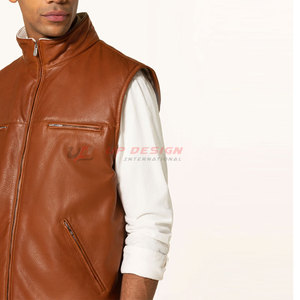 Gilet en cuir de haute qualité, design personnalisé, mode, hiver, prix de gros, respirant, multi-poches, fabriqué au Pakistan - Product Image 5