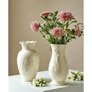 Juego de Jarrones de Porcelana Blanca de Tendencia en la Industria, Diseño Tradicional en Relieve, Acabado Mate, Decoración de Mesa, 8-16 Pulgadas - Product Image 4