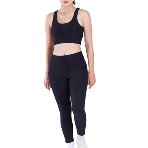 New Arrival High Quality 2-Piece Women's <b>Yoga</b> <b>Set</b> for Gym Wear Running Fitness Workout Suit with Lace Decoration Front Logo - Product Image 1