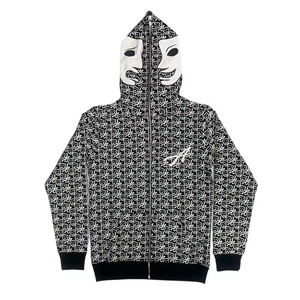 Sweats à capuche Asali pour hommes – Fournisseur en gros – Confortables et élégants avec fermeture éclair pour le quotidien – Imprimé « Laugh Cry » – Couleur noire – Sweats à capuche Asali pour hommes - Product Image 1