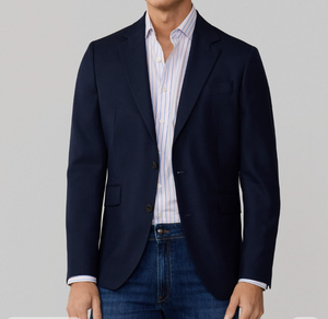 ODM Custom Men's Suits Single Breasted Formal Slim Fit Business <b>Blazer</b> Anti-Wrinkle Anti-Pilling Breathable Polyester/Cotton - Product Image 2