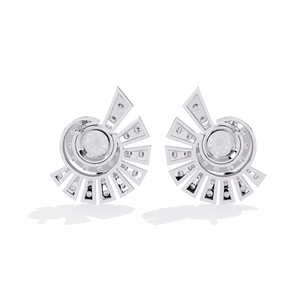 Pendientes Exclusivos de Diamantes Redondos Cultivados en Laboratorio, Certificados por IGI, Color D E F, Claridad VVS VS, Oro, Oro Rosa, Oro Blanco, Plata para Mujer - Product Image 2