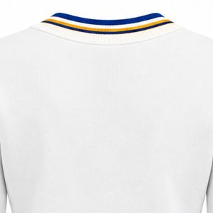 <b>Women</b> V Neck Pullover Knit Sweater Custom Letter Design Long Sleeve Embroidered <b>Thick</b> Polyester/Cotton Contrast Neckline Cuffs - Product Image 4