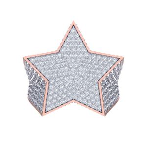 Premium Men's 14K Gold Geometric Diamond <b>Cluster</b> Ring Round Brilliant Cut Star Shape Lab Grown Diamond Studded Rings - Product Image 2