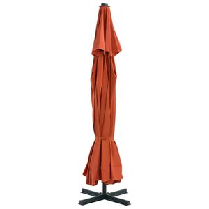 Grand parasol de jardin en terracotta, aluminium et acier, abri solaire avec couverture en plastique - Product Image 3