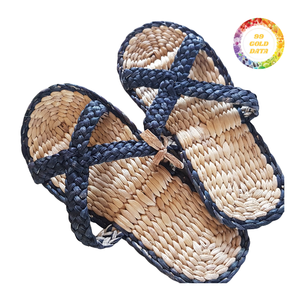 New Trend Water Hyacinth <b>Slippers</b> Modern Seagrass <b>Slippers</b> For Beach Wear And Summer Vacation Events Bulk - Product Image 1