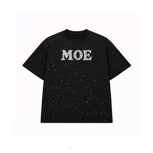 Camiseta de manga larga de doble capa con bordado moderno y pedrería para hombre, camiseta negra extragrande de algodón, estilo hip hop, conjunto de dos piezas. - Product Image 5