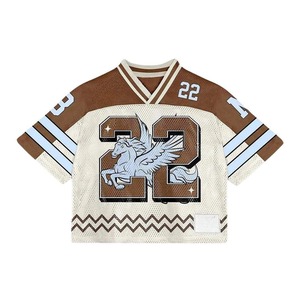 Camiseta de Fútbol Americana Marrón para Hombre, Número 24, Cuello en V, Manga Corta, Malla Transpirable, Uniforme para Adultos - Product Image 5