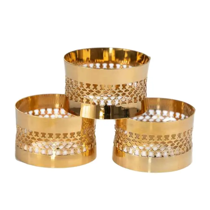 Gold Etching Napkin Ring Luxury Designer Napkin Ring Round Best Quality Handmade Napkin Ring Table Top Decorative Wholesale 2023