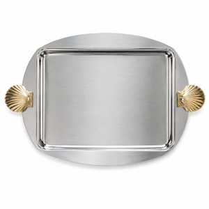 Plateau de service rectangulaire en acier inoxydable finition miroir, style moderne et luxueux, pour hôtel, restaurant et décoration de table. - Product Image 6