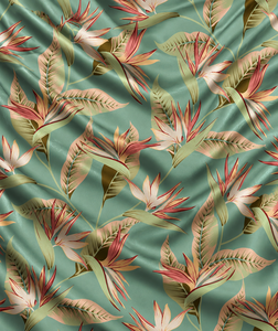 Printed 100% Polyester Eco-Friendly Quick-Dry Floral Woven Satin <b>Fabric</b> Medium <b>Weight</b> Shrink Resistant Girls Bedsheets Dresses - Product Image 3