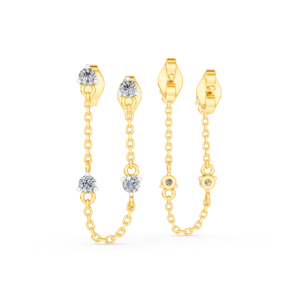 Boucles d'oreilles en or massif 14K 9K 10K 18K avec diamants de laboratoire certifiés IGI, fabricant de bijoux fins éthiques RJC ODM OEM, vente en gros EA501903 - Product Image 3
