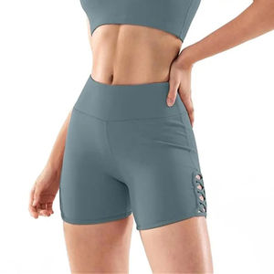 Nuevos shorts de yoga de cintura alta con compresión y efecto fruncido para mujer y niña, diseño 2026, shorts tipo legging personalizados - Product Image 1