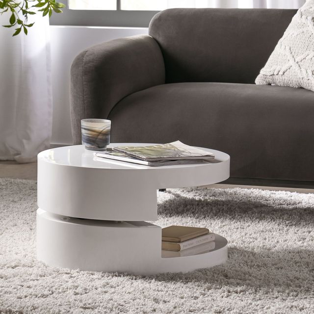 Modernesque Rotating Coffee Table Stylish 360-Degree Swivel Design for Comfort and Convenience