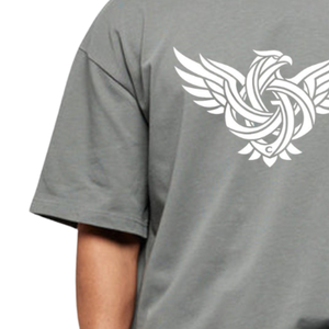 Camiseta de Hombre Oversize Gris Sólida Estilo Urbano de Ajuste Holgado y Peso Pesado (400g) con Hombros Caídos, de Secado Rápido, Transpirable, Casual, 100% Algodón Jersey - Product Image 3