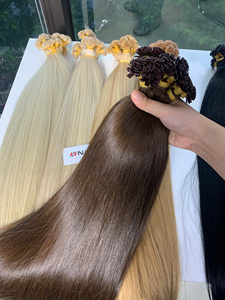 Extensiones de Cabello Vietnamita Super Double Drawn con Queratina, Punta Plana, Liso, Rubio Oscuro Balayage, 22-24 Pulgadas, 1kg - Product Image 5