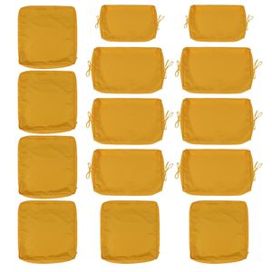 Confezione da 14 copricuscini gialli Set da 7 pezzi per 6 posti in vimini Rattan da esterno con cerniera per divano solo fodera - Product Image 1