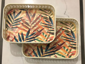 Juego de Bandejas de Servicio de Metal Hechas a Mano de Lujo con Diseño Real Moderno, Aptas para Lavavajillas, para Uso en el Hogar, Hoteles y Restaurantes, Falak World Export - Product Image 4