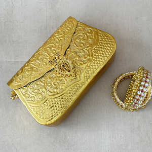 Pochette de soirée en laiton de qualité supérieure pour femmes, idéale pour mariage, festival et fête, pochette ethnique en laiton avec travail artisanal pour femmes - Product Image 4