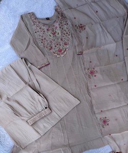 Salwar Kameez Tradicional de Algodón Lavanda para Mujer, Corte Holgado, Largo hasta el Tobillo, Ropa Étnica Informal, Estilo India Pakistán 87104 DIVA-175 - Product Image 3