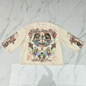 Camiseta Oversize Vintage de 260g, 100% Algodón, Lisa, para Impresión, Unisex, Estilo Urbano, Moda Casual de Verano - Product Image 1