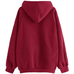 Sudadera con capucha unisex extragrande de color sólido, informal, de punto, para otoño, corte regular, roja. Sudaderas con capucha extragrandes para hombre en venta. - Product Image 2