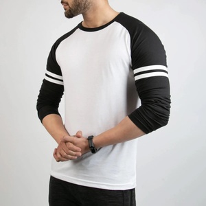 High Quality Full Sleeve T Shirt for Men 100% Cotton Plain Black Clothes Fashion Men's Breathable Round Neck Long Sleeve Top - Product Image 3