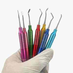 Juego de Instrumentos Dentales Profesionales de Acero Inoxidable para Relleno de Resina, Espátula de Mango Grueso, Herramientas Coloridas - Product Image 4