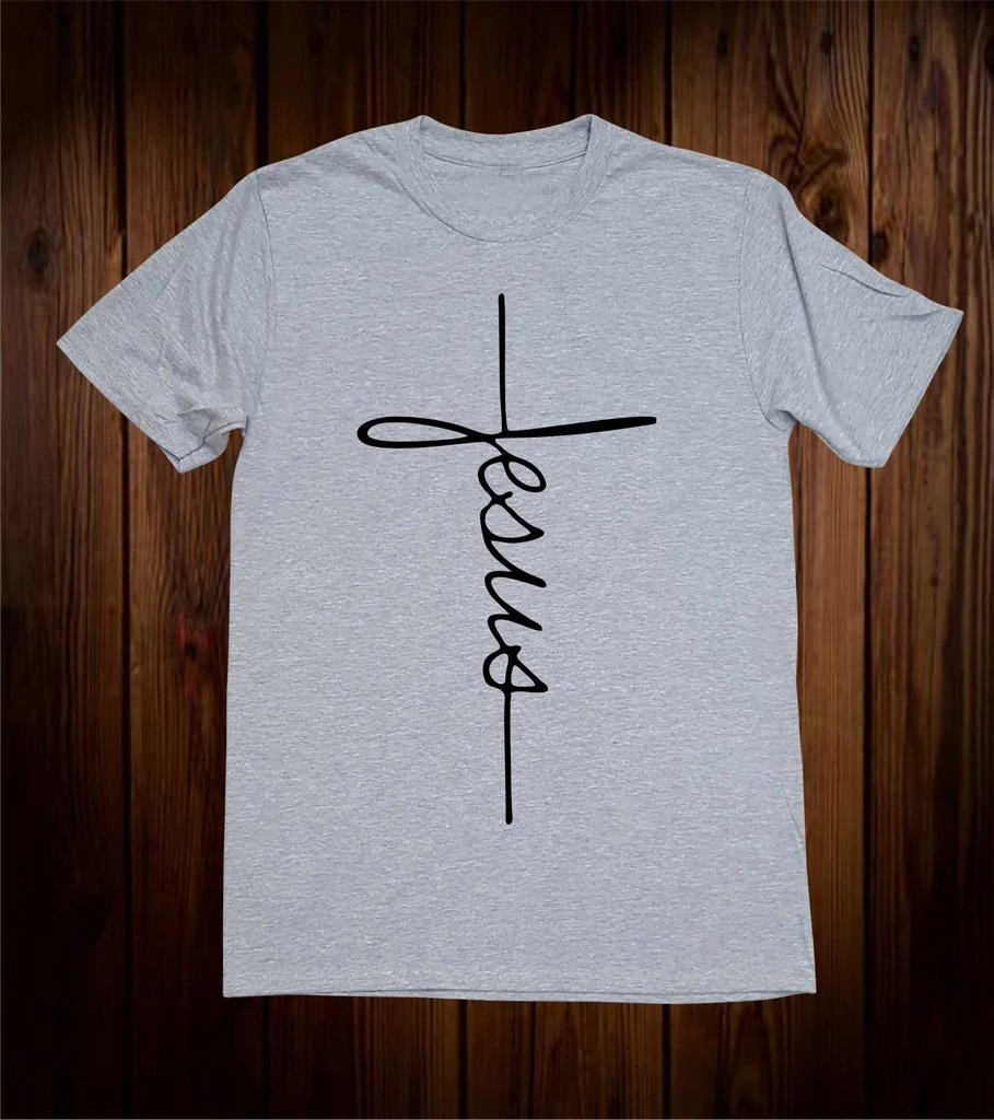 T-shirt minimal avec croix de Jésus