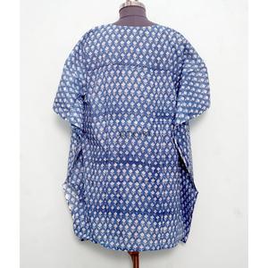 Caftán de algodón con estampado a mano, vestido caftán floral de algodón para mujer, vestidos de algodón para la futura novia, ropa de casa. - Product Image 4