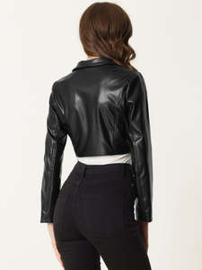 Chaqueta Bomber de Cuero para Mujer, Tendencia Otoño-Invierno, Personalizada, Cuello Camisero, Mangas Largas, Acabado Transpirable de Algodón - Product Image 6