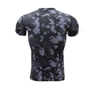 เสื้อแร็กแลนผู้ชายป้องกันแสงแดด UPF 50+ ระบายอากาศ ต้านเชื้อแบคทีเรีย แห้งเร็ว แขนสั้น ผ้ายืดสแปนเด็กซ์/โพลีเอสเตอร์ สำหรับตกปลา พร้อมโลโก้แบบกำหนดเองได้ - Product Image 2