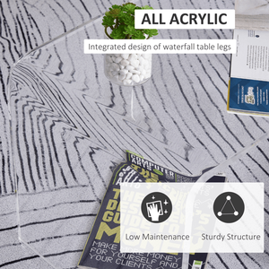Tavolino da Caffè Moderno in Rattan Fatto a Mano, Impilabile, per Soggiorno e Ufficio, con Finitura in Marmo - Product Image 6