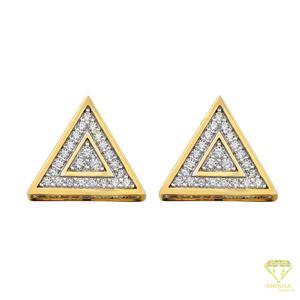 Boucles d'oreilles triangulaires en moissanite de luxe, en argent sterling 925, bijoux étincelants, cadeau pour femme - Product Image 2
