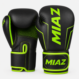 MIAZ Boxing <b>Gloves</b> Training Leather Breathable Lightweight for Closure Adult Black White Wholesale Rate Customization OEM - Product Image 4
