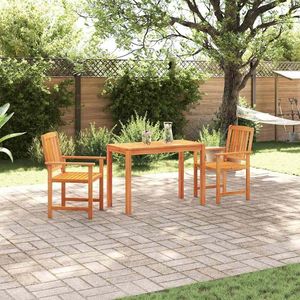 Juego de comedor de jardín de madera maciza de acacia marrón de 3 piezas - Product Image 1