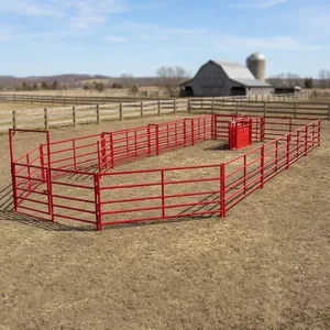 Heavy Duty Red Aluminum Alloy Powder Coated Livestock Corral Panels Secure Cattle Handling Farm Animal Enclosure Safety <b>Fencing</b> - Product Image 4