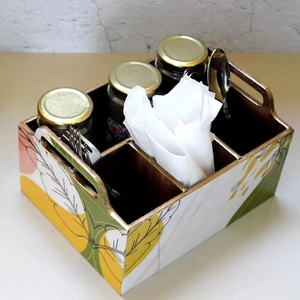 Support de porte-couverts en MDF enduit d'émail en forme de rectangle pour table à manger, décoration de la maison pour une utilisation polyvalente, décor festif Diwali - Product Image 6