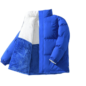 Manteau d'hiver pour hommes en gros, veste longue double face, col montant, coupe ample et chaude, motif lettres, fournisseur OEM - Product Image 1